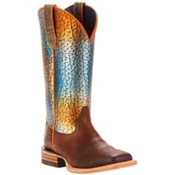Ariat Gringa Western Boots 7 rainbow fishscale iridescent - Picture 1 of 13